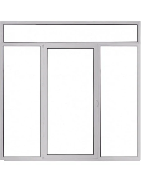 Kunststoff Balkontür Balkontüren PVC Terassentür 2500 x 2500 mm Festverglasung | Dreh-Kipp | Festverglasung mit Oberlicht