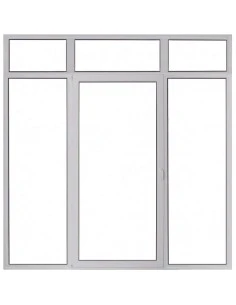 Terrassnetüren Kunststoff Balkontür PVC Terassentür 2545 x 2650 mm Festverglasung | Dreh-Kipp | Festverglasung mit Oberlicht