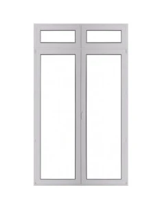 Kunststoff Balkontür Balkontüren PVC 1500 x 2600 mm Dreh | Dreh-Kipp mit Oberlicht | Bodentiefe Fenster