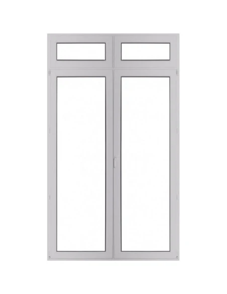 Kunststoff Balkontür Balkontüren PVC 1500 x 2600 mm Dreh | Dreh-Kipp mit Oberlicht | Bodentiefe Fenster