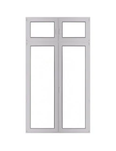 Kunststoff Balkontür Balkontüren PVC 1550 x 2800 mm Dreh | Dreh-Kipp mit Oberlicht | Bodentiefe Fenster