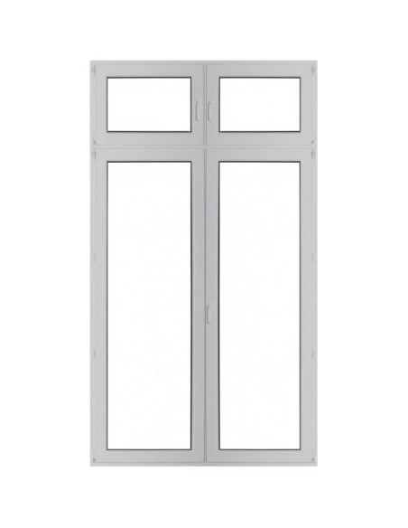 Kunststoff Balkontür Balkontüren PVC 1550 x 2800 mm Dreh | Dreh-Kipp mit Oberlicht | Bodentiefe Fenster