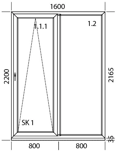 PSK Terrassentür Balkontür PVC 1600 x 2200 mm Schiebetür | Bodentiefe Fenster