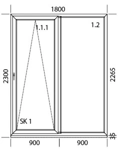 PSK Terrassentür Balkontür PVC 1800 x 2300 mm Schiebetür | Bodentiefe Fenster 2