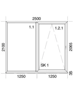 PSK Terrassentür Balkontür PVC 2500 x 2100 mm Schiebetür | Bodentiefe Fenster 2