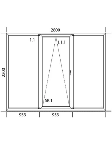 PSK Terrassentür Balkontür PVC 2800 x 2200 mm Schiebetür | Bodentiefe Fenster