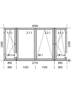 PSK Terrassentür Balkontür PVC 4500 x 2300 mm Dreh-Kipp | Schiebetür | Dreh-Kipp | Bodentiefe Fenster 2