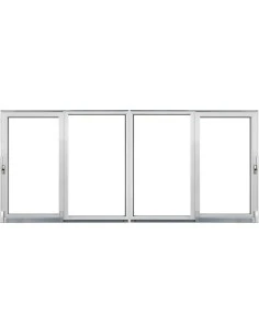 PSK Terrassentür Balkontür PVC 4800 x 2100 mm Schiebetür | Bodentiefe Fenster