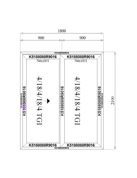 Aluminium Hebe-Schiebetürsystem Terrassentür 1800 x 2100 mm MB-77HS | Bodentiefe Fenster
