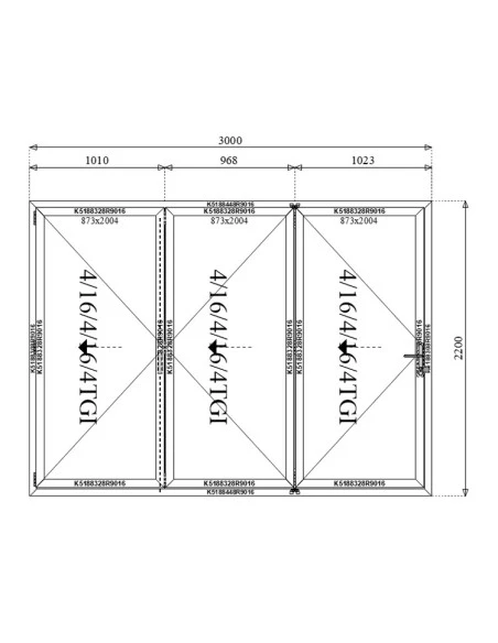 Aluminium Falttür Balkontür Terrassentür 3000 x 2200 mm | Bodentiefe Fenster