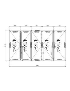 Aluminium Falttür Balkontür Terrassentür 4000 x 2150 mm | Bodentiefe Fenster 2