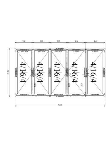 Aluminium Falttür Balkontür Terrassentür 4000 x 2150 mm | Bodentiefe Fenster