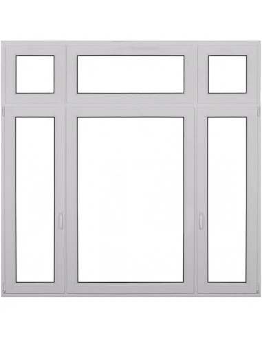 Kunststofffenster PVC 2000 x 2000 mm Festverglasung | Festverglasung | Festverglasung | Dreh-Kipp | Festverglasung | Dreh-Kipp