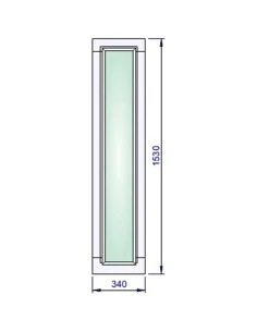 Holzfenster 340 x 1530 mm Kiefer kantelholz Festverglasung