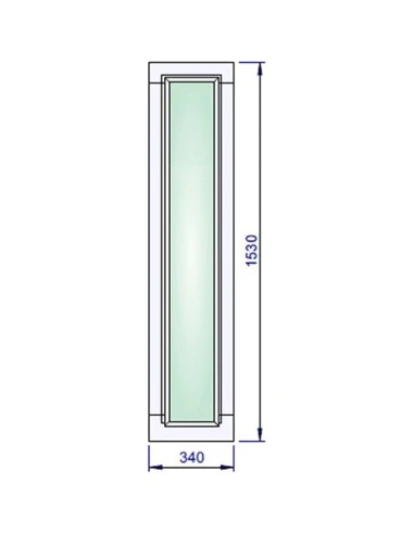 Holzfenster 340 x 1530 mm Kiefer kantelholz Festverglasung