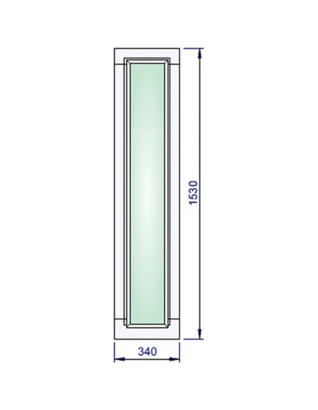 Holzfenster 340 x 1530 mm Kiefer kantelholz Festverglasung