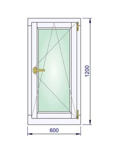 Holzfenster 600 x 1200 mm Kiefer kantelholz Dreh-Kipp