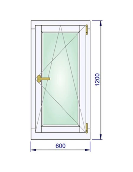 Holzfenster 600 x 1200 mm Kiefer kantelholz Dreh-Kipp