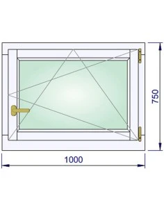 Holzfenster 1000 x 750 mm Kiefer kantelholz Dreh-Kipp