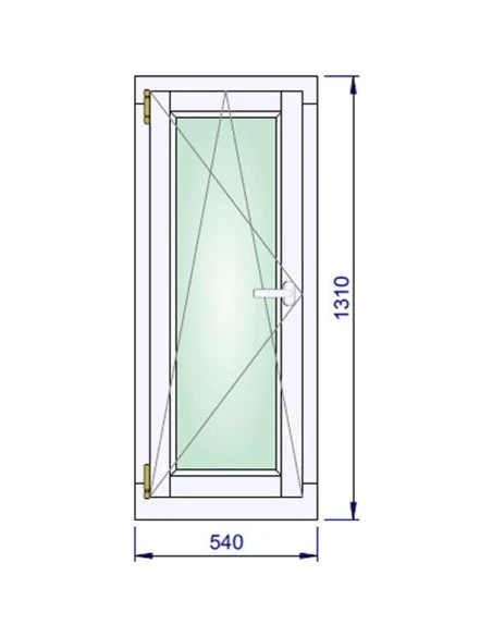 Holzfenster 540 x 1310 mm Kiefer kantelholz Dreh-Kipp