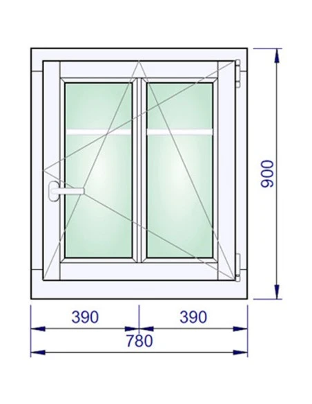 Holzfenster 780 x 900 mm Kiefer keilgezinkt Dreh-Kipp