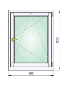 Holzfenster 900 x 1200 mm Kiefer kantelholz Dreh-Kipp