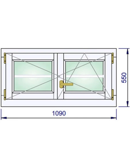Holzfenster 1090 x 550 mm Kiefer kantelholz Dreh | Dreh-Kipp