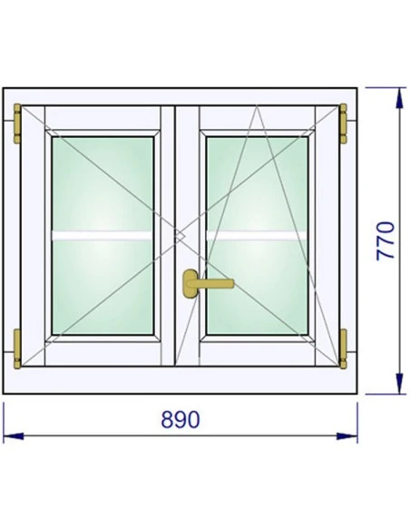 Holzfenster 890 x 770 mm Kiefer kantelholz Dreh | Dreh-Kipp