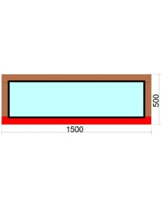 Holzfenster 1500 x 500 mm Kiefer keilgezinkt Festverglasung