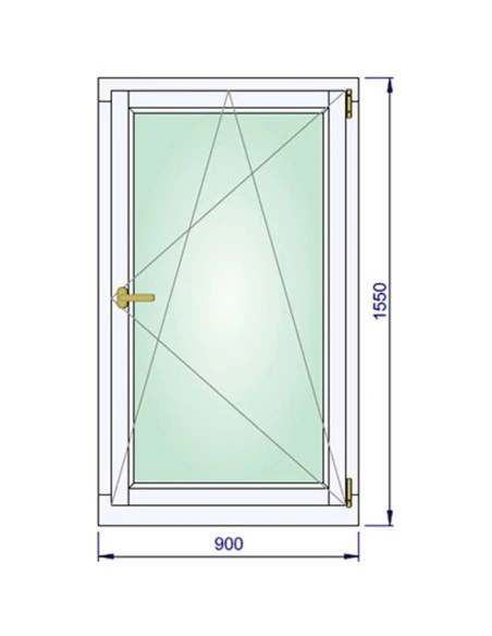 Holzfenster 900 x 1550 mm Meranti kantelholz Dreh-Kipp