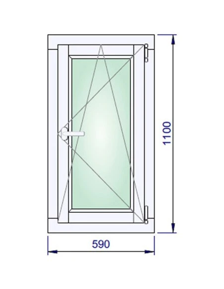 Holzfenster 590 x 1100 mm Kiefer keilgezinkt Dreh-Kipp