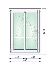 Holzfenster 880 x 1270 mm Kiefer keilgezinkt Dreh-Kipp