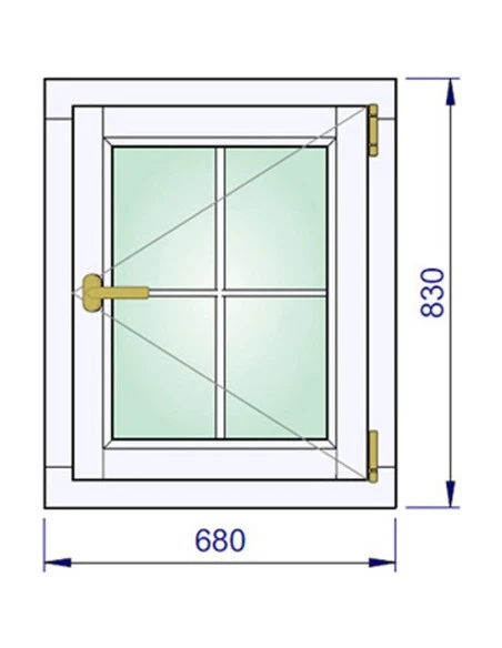 Holzfenster 680 x 830mm Kiefer keilgezinkt Dreh