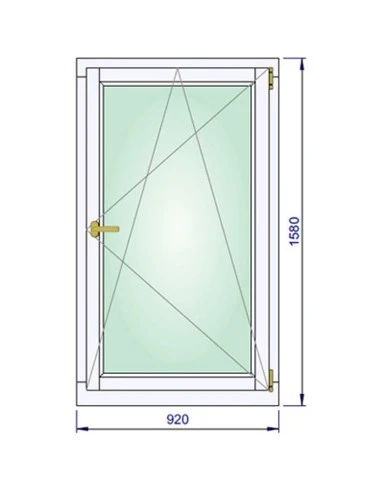 Holzfenster 920 x 1580 mm Meranti kantelholz Dreh-Kipp