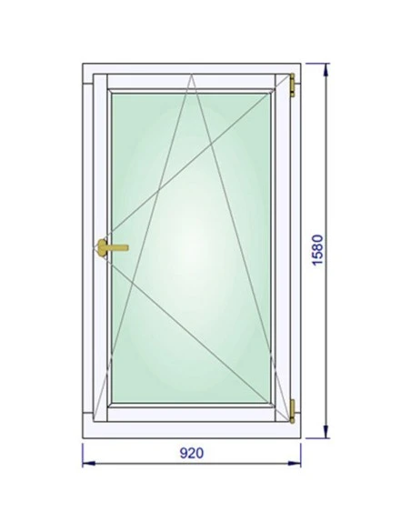 Holzfenster 920 x 1580 mm Meranti kantelholz Dreh-Kipp
