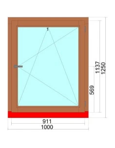 Holzfenster 1000 x 1250mm Kiefer kantelholz Dreh-Kipp