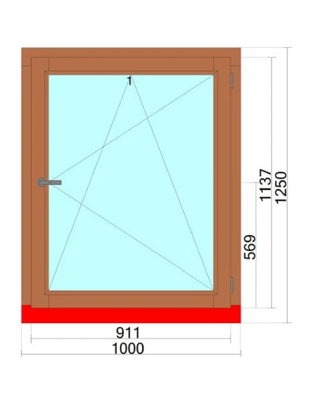 Holzfenster 1000 x 1250mm Kiefer kantelholz Dreh-Kipp