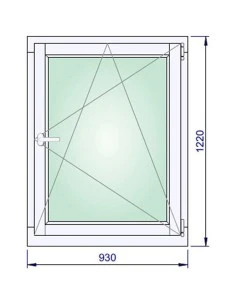 Holzfenster 930 x 1220 mm Meranti kantelholz Dreh-Kipp