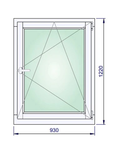 Holzfenster 930 x 1220 mm Meranti kantelholz Dreh-Kipp