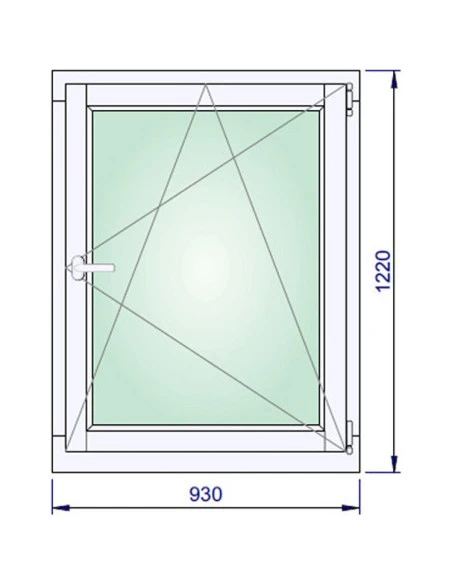 Holzfenster 930 x 1220 mm Meranti kantelholz Dreh-Kipp