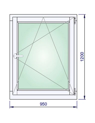 Holzfenster 950 x 1200 mm Meranti kantelholz Dreh-Kipp