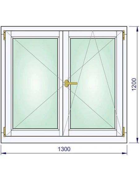 Holzfenster 1300 x 1200 mm Kiefer kantelholz Dreh | Dreh-Kipp