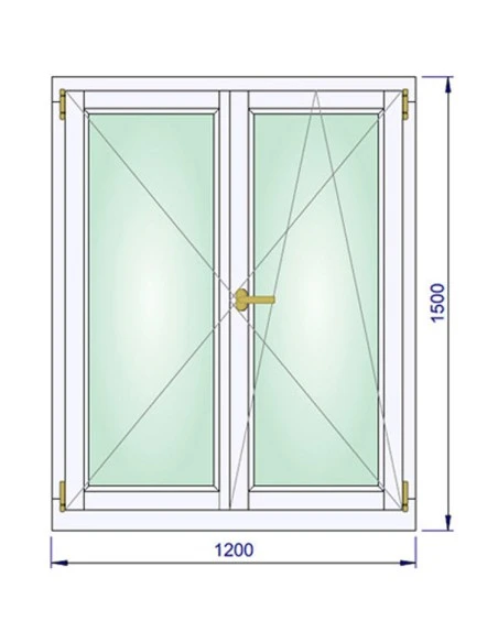Holzfenster 1200 x 1500 mm Kiefer kantelholz Dreh | Dreh-Kipp