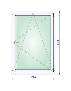 Holzfenster 1080 x 1570 mm Meranti kantelholz Dreh-Kipp