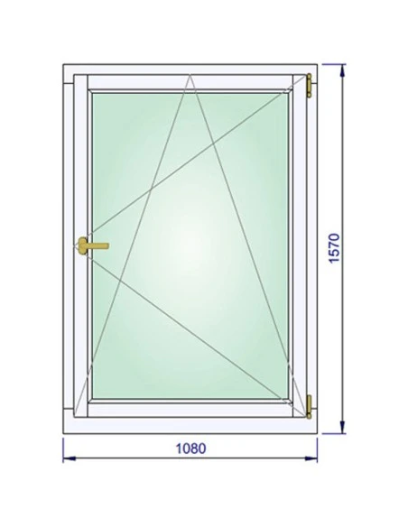 Holzfenster 1080 x 1570 mm Meranti kantelholz Dreh-Kipp