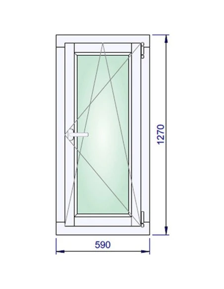 Holzfenster 590 x 1270 mm Kiefer keilgezinkt Dreh-Kipp