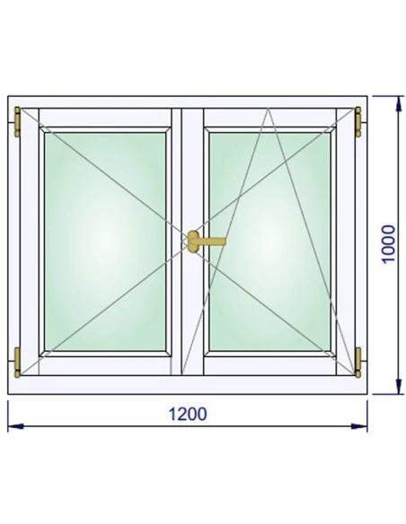 Holzfenster 1200 x 1000 mm Kiefer kantelholz Dreh | Dreh-Kipp