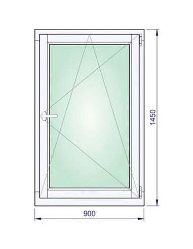 Holzfenster 900 x 1450mm Meranti kantelholz Dreh-Kipp