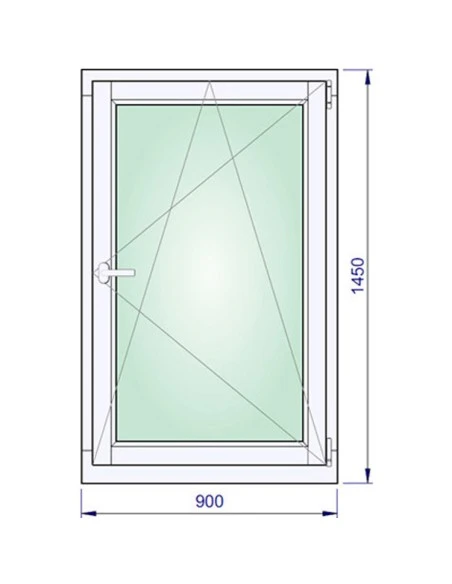 Holzfenster 900 x 1450mm Meranti kantelholz Dreh-Kipp
