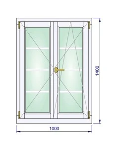 Holzfenster 1000 x 1400 mm Kiefer keilgezinkt Dreh | Dreh-Kipp